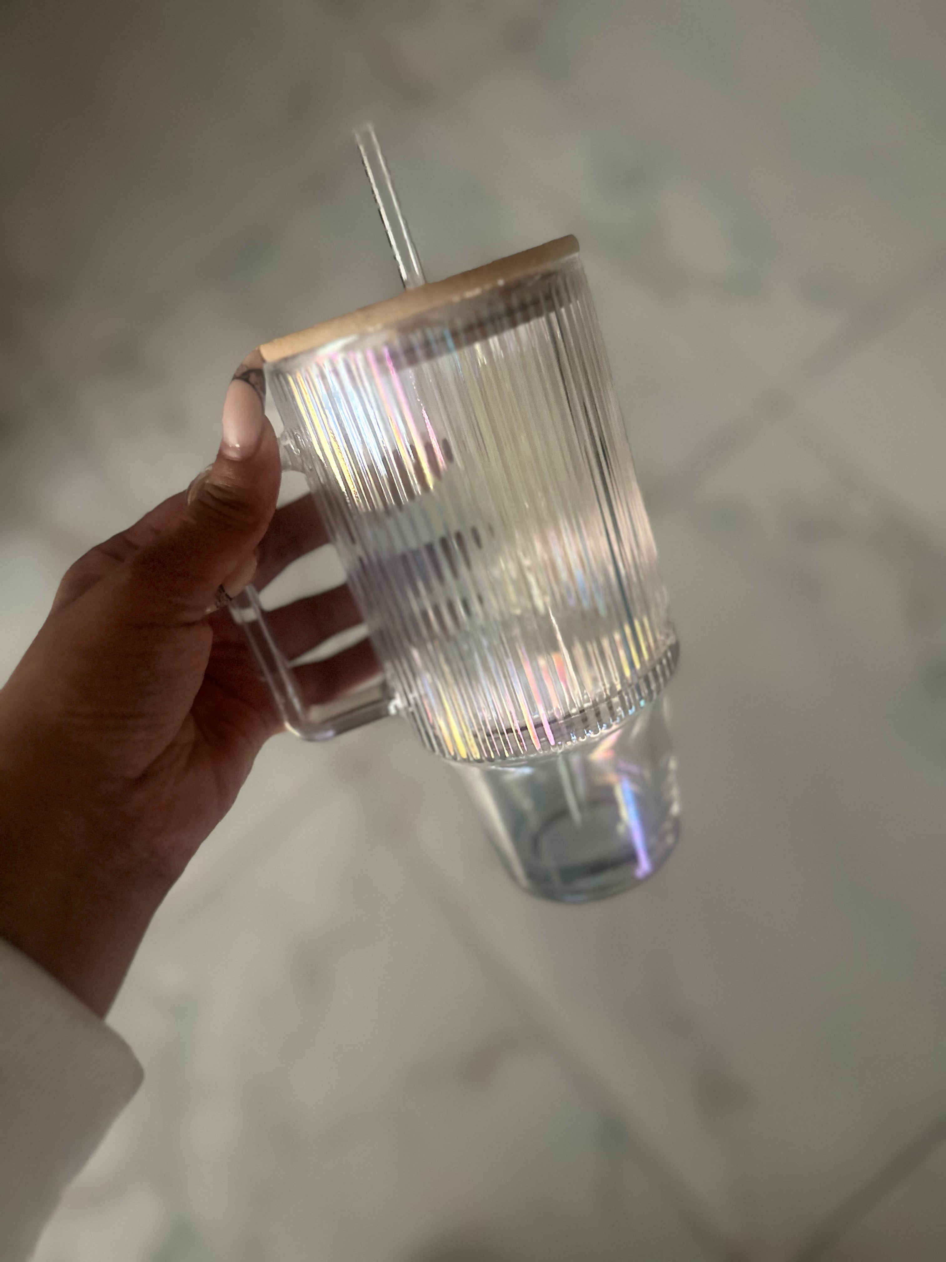 Glass Mug + Straw 500ml